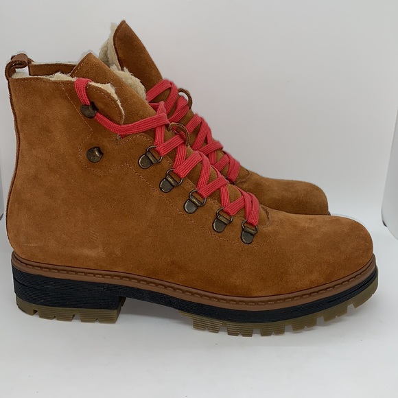 Avellini Suede Hiking Boots Brown 39 Genuine Shearling Lining Gorpcore Camping - Picture 7 of 16